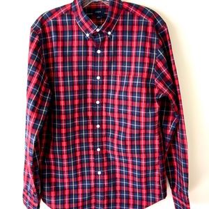 J. Crew Men’s Button Down Plaid Red Shirt Small